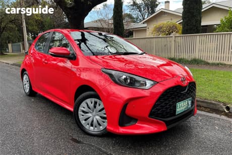 Red 2025 Toyota Yaris Hatchback Ascent Sport Hybrid