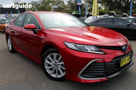 Red 2024 Toyota Camry Sedan Ascent Hybrid