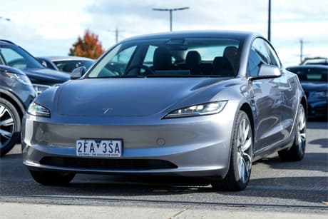 Silver 2025 Tesla Model 3 Sedan Rear-Wheel Drive