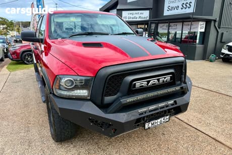 Red 2020 RAM 1500 Crew Cab Utility Warlock (White/Red/Pat Blue)