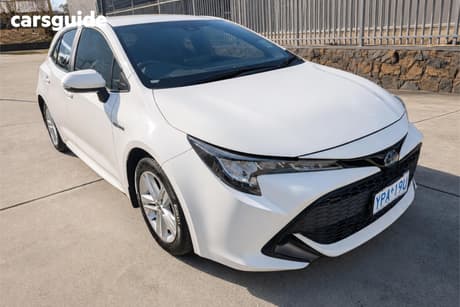White 2019 Toyota Corolla Hatchback Ascent Sport (Hybrid)