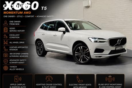 White 2021 Volvo XC60 Wagon T5 Momentum (Awd)
