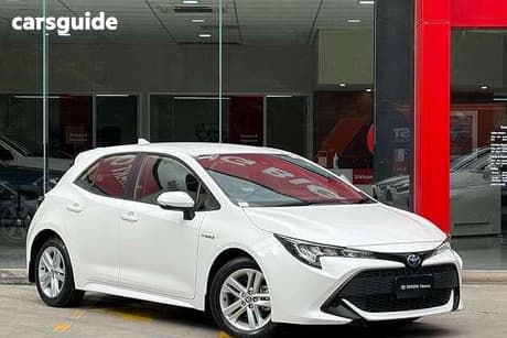 White 2019 Toyota Corolla Hatchback Ascent Sport (Hybrid)