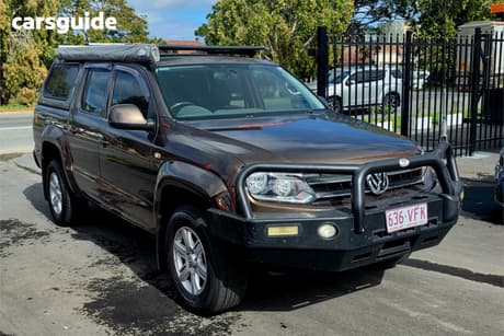 Brown 2014 Volkswagen Amarok Dual Cab Utility Tdi420 Trendline (4X4)