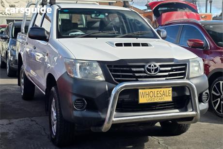 White 2013 Toyota Hilux Dual Cab Pick-up Workmate (4X4)