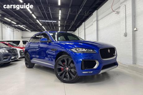 Blue 2016 Jaguar F-Pace Wagon 30D First Edition