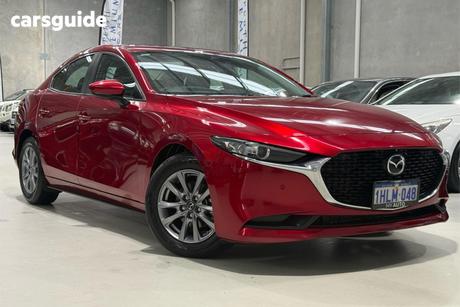 Red 2021 Mazda 3 Sedan G20 Pure