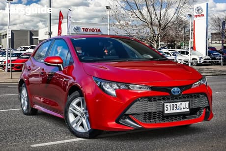 Red 2021 Toyota Corolla Hatchback Ascent Sport Hybrid