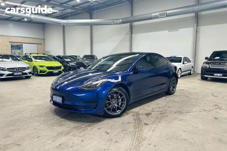 Blue 2021 Tesla Model 3 Sedan Standard Range Plus Rwd