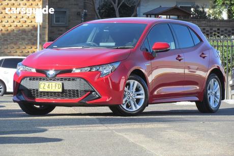 Red 2020 Toyota Corolla Hatchback Ascent Sport Hybrid