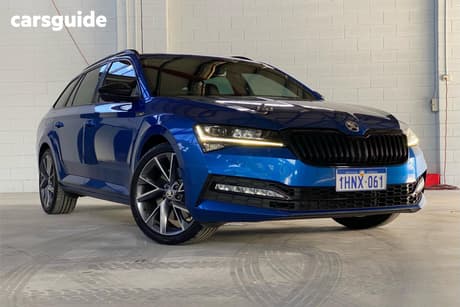 Blue 2022 Skoda Superb Wagon Sportline (4X4)