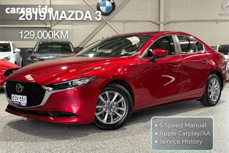 Red 2019 Mazda 3 Sedan G20 Pure