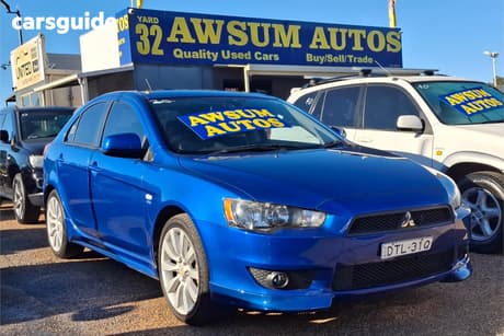 Blue 2009 Mitsubishi Lancer Hatchback Vr-X Sportback