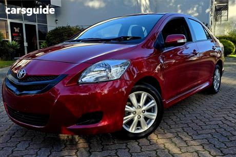 Red 2009 Toyota Yaris Sedan Yrx