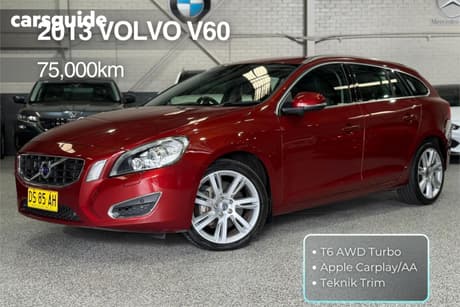 Red 2013 Volvo V60 Wagon T6 Teknik