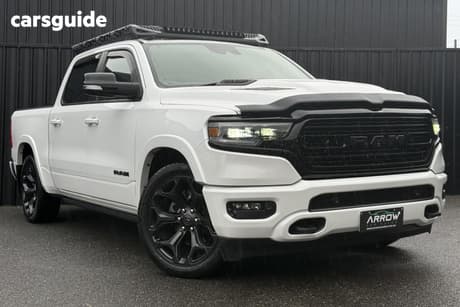 White 2021 RAM 1500 Crew Cab Utility Limited Rambox (Hybrid)