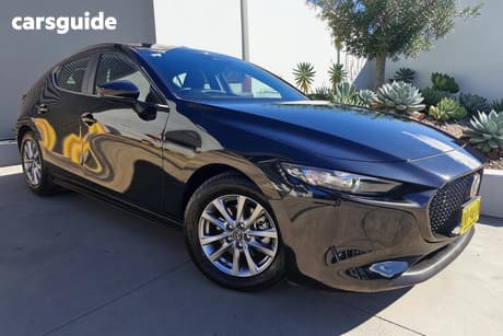 Black 2025 Mazda 3 Hatchback G20 Pure