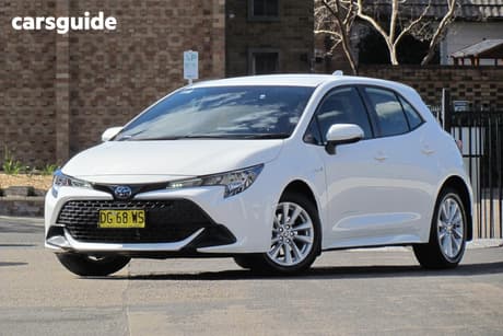 White 2023 Toyota Corolla Hatchback Ascent Sport Hybrid