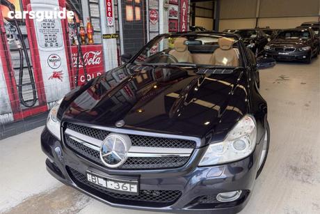 Blue 2009 Mercedes-Benz SL350 Convertible