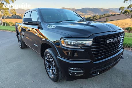 Black 2025 RAM 1500 Crew Cab Utility Laramie Sport Rambox So H/Cane
