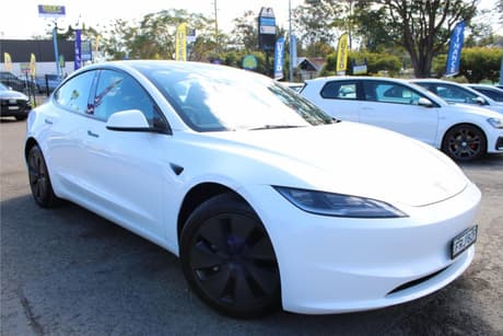 White 2025 Tesla Model 3 Sedan Rear-Wheel Drive