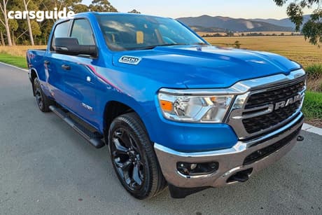 Blue 2023 RAM 1500 Crew Cab Utility Big Horn (5-7 Tub) Mhev (4X4)