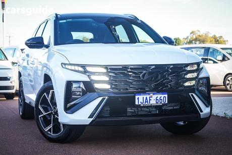 White 2026 Hyundai Tucson Wagon Premium N Line Hybrid (Awd)