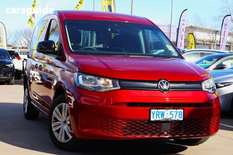 Red 2025 Volkswagen Caddy Van Cargo Tsi220