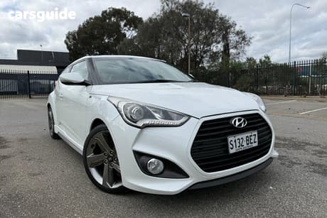 White 2014 Hyundai Veloster Coupe Sr Turbo