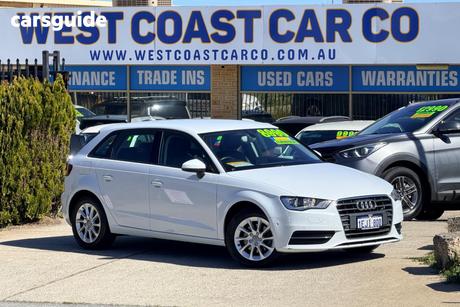 White 2014 Audi A3 Hatchback Sportback 1.4 Tfsi Attraction