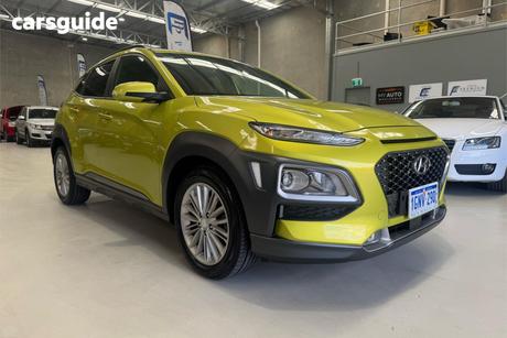 Yellow 2018 Hyundai Kona Wagon Elite (Awd)