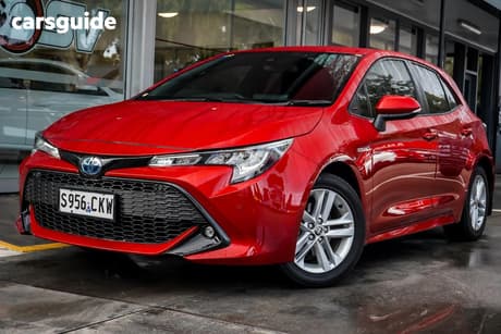 Red 2021 Toyota Corolla Hatchback Sx Hybrid