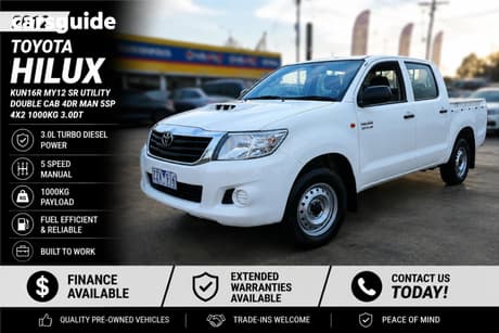 White 2012 Toyota Hilux Dual Cab Pick-up Sr