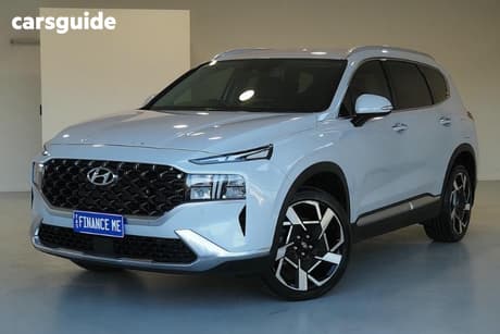 White 2022 Hyundai Santa FE Wagon Elite Crdi (Awd)