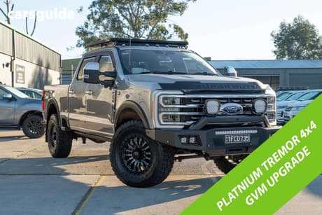 Silver 2024 Ford F250 Double Cab Utility Platinum