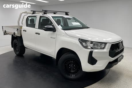 White 2025 Toyota Hilux Double Cab Chassis Workmate (4X4)