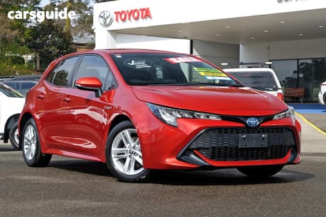 Red 2018 Toyota Corolla Hatchback Ascent Sport (Hybrid)
