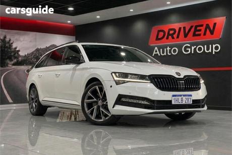 White 2021 Skoda Superb Wagon 206 Tsi Sportline