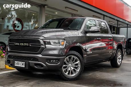 Grey 2023 RAM 1500 Crew Cab Utility Laramie Sport Rambox Mhev