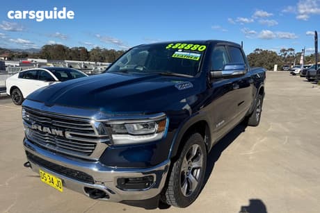 Blue 2021 RAM 1500 Crew Cab Utility Laramie (Hybrid)