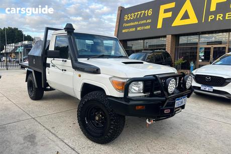 White 2012 Toyota Landcruiser Cab Chassis Workmate (4X4)