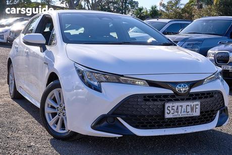 White 2023 Toyota Corolla Hatchback Ascent Sport Hybrid
