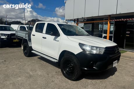 White 2019 Toyota Hilux Double Cab Pick Up Workmate (4X4)