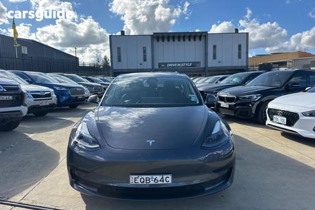 Grey 2021 Tesla Model 3 Sedan Standard Range Plus Rwd
