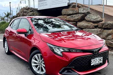 Red 2023 Toyota Corolla Hatchback Ascent Sport