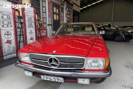 Red 1984 Mercedes-Benz 380SL Convertible R107 R