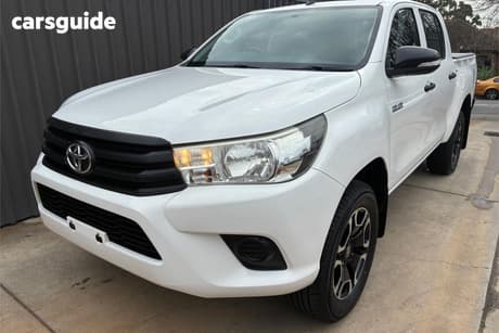 White 2017 Toyota Hilux Dual Cab Utility Workmate (4X4)