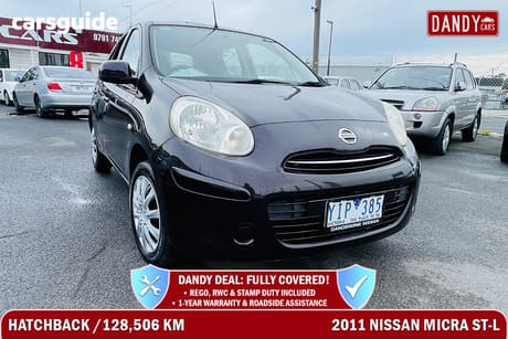 Black 2011 Nissan Micra Hatchback St-L