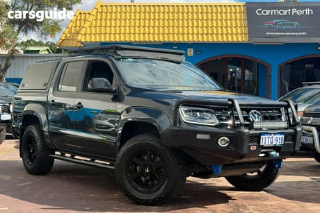Black 2020 Volkswagen Amarok Dual Cab Utility Tdi550 Highline Black 4Motion