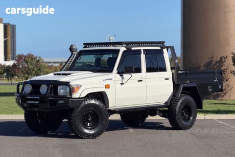 White 2018 Toyota Landcruiser Double Cab Chassis Workmate (4X4)